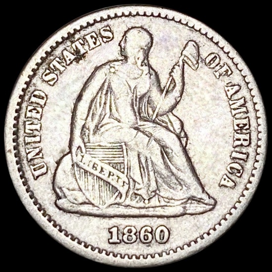 1860 Seated Half Dime LIGHTLY CIRCULATED