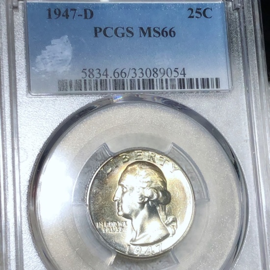1947-D Washington Silver Quarter PCGS - MS66