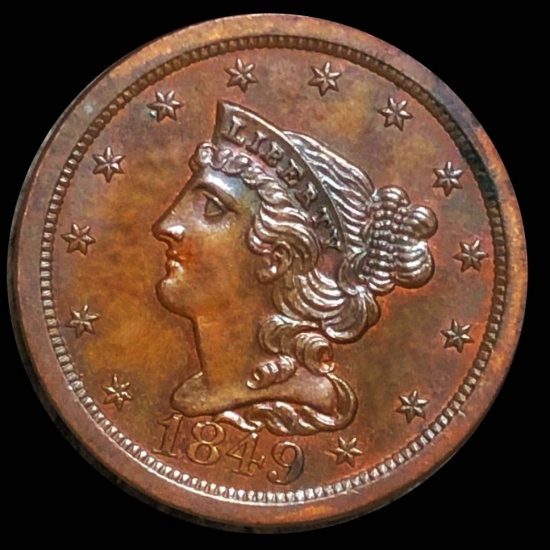 1849 Braided Hair Half Cent UNCIRCULATED