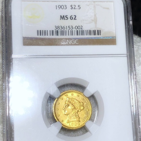1903 $2.50 Gold Quarter Eagle NGC - MS62
