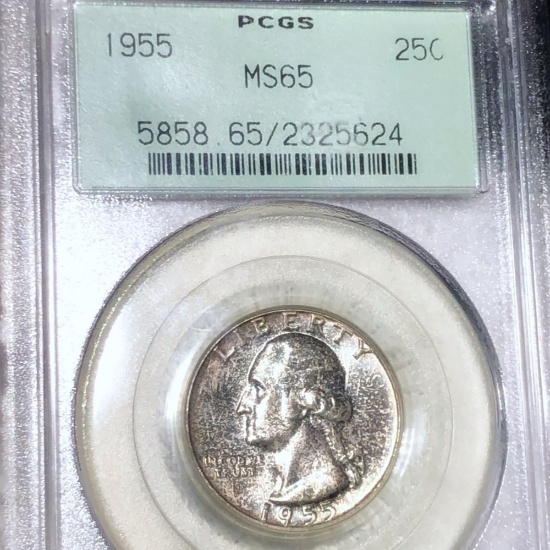 1955 Washington Silver Quarter PCGS - MS65