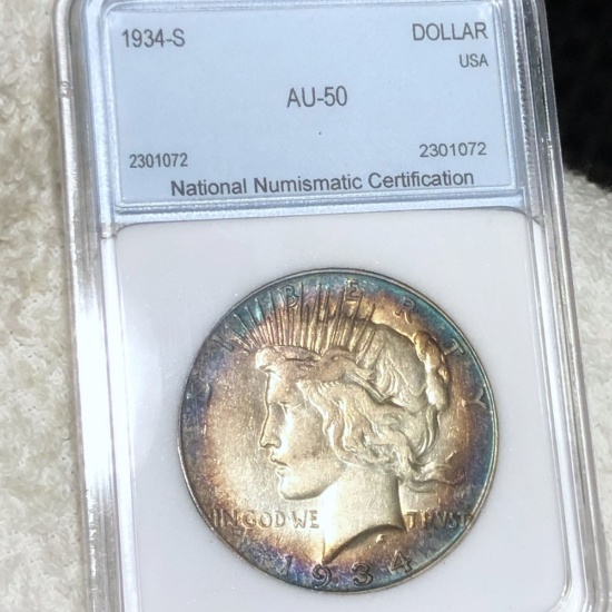 1934-S Silver Peace Dollar NNC - AU50