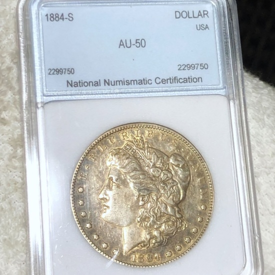 1884-S Morgan Silver Dollar NNC - AU50