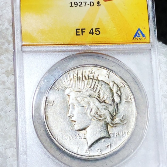 1927-D Silver Peace Dollar ANACS - EF45