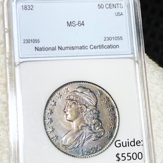 1832 Capped Bust Half Dollar NNC - MS64