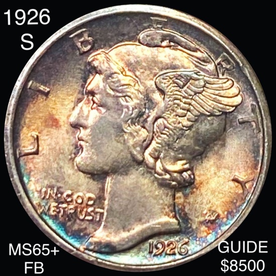 1926-S Mercury Silver Dime GEM BU FB