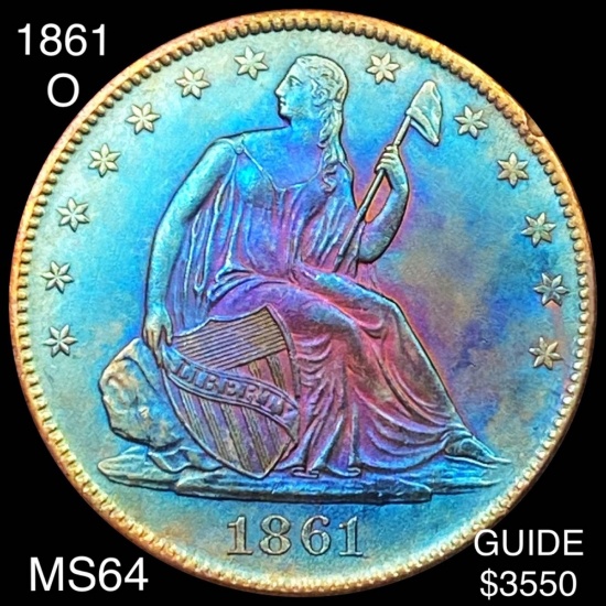 1861-O Seated Half Dollar CHOICE BU