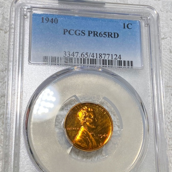 1940 Lincoln Wheat Penny PCGS - PR 65 RD