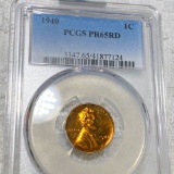 1940 Lincoln Wheat Penny PCGS - PR 65 RD