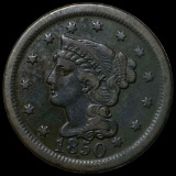 1850 Braided Hair Large Cent LIGHTLY CIRCULATED