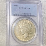 1934-S Silver Peace Dollar PCGS - VF20