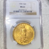1924 $20 Gold Double Eagle NGC - MS63