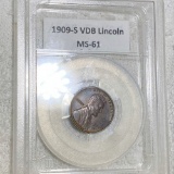 1909-S V.D.B. Lincoln Wheat Penny MS61