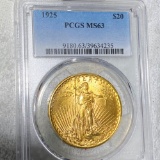 1925 $20 Gold Double Eagle PCGS - MS63