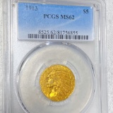 1913 $5 Gold Half Eagle PCGS - MS62
