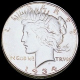 1934 Silver Peace Dollar AU+