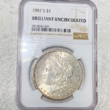 1887-S Morgan Silver Dollar NGC - BRILLIANT UNC