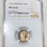1916 Mercury Silver Dime NGC - MS 65 FB