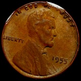 1955 Lincoln Wheat Penny LIGHT CIRC CLIPPED