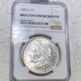 1887-O Morgan Silver Dollar NGC - BRILLIANT UNC