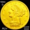 1844-D $5 Gold Half Eagle AU+