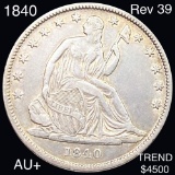 1840 Rev '39 Seated Half Dollar AU+