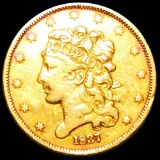 1837 $5 Gold Half Eagle ABOUT UNCIRCULATED
