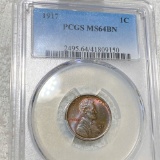 1917 Lincoln Wheat Penny PCGS - MS 64 BN