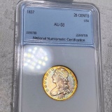 1837 Capped Bust Quarter NNC - AU58