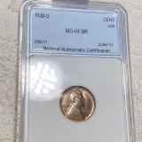 1926-D Lincoln Wheat Penny NNC - MS 64 BR
