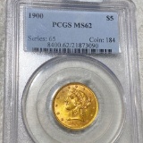 1900 $5 Gold Half Eagle PCGS - MS62