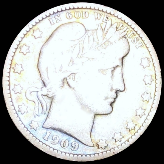 1909-O Barber Silver Quarter NICELY CIRCULATED