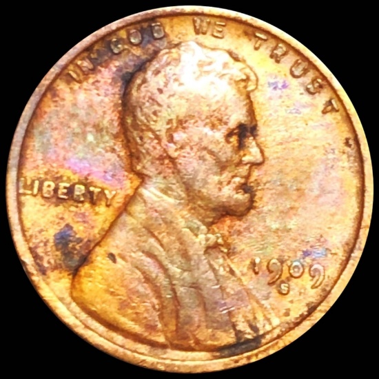 1909-S Lincoln Wheat Penny ABOUT UNCIRCULATED