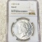 1925-S Silver Peace Dollar NGC - MS62