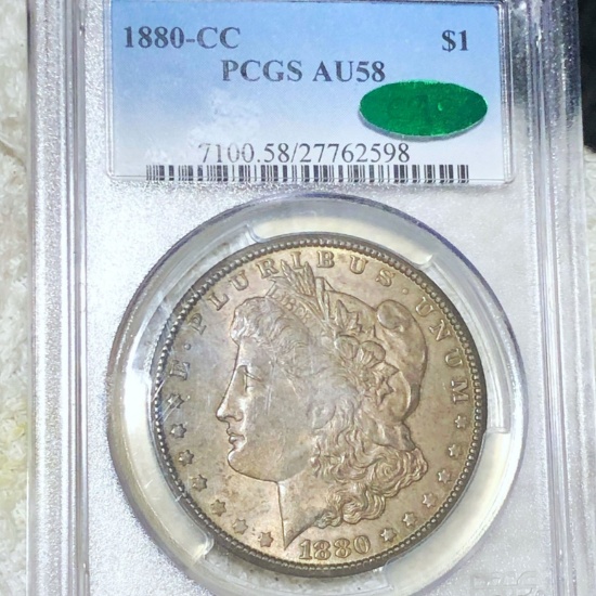 1880-CC Morgan Silver Dollar PCGS - AU 58 CAC