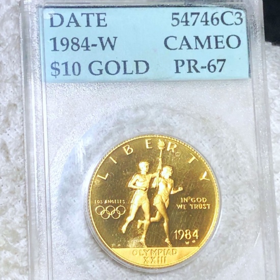 1984-W $10 Olympic Gold Coin AC - PR67CAM 1/2Oz