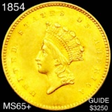 1854 TY2 Rare Gold Dollar GEM BU