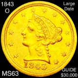 1843-O $2.50 Gold Quarter Eagle CHOICE BU