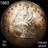 1863 Seated Liberty Dollar CHOICE BU