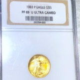 1993-P $5 Gold Half Eagle NGC - PF 69 ULTRA CAMEO