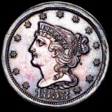 1853 Braided Hair Half Cent UNCIRCULATED