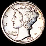 1917-D Mercury Silver Dime CLOSELY UNC