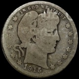1915-S Barber Silver Quarter NICELY CIRCULATED