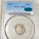 1857 Seated Half Dime PCGS - MS 65 CAC