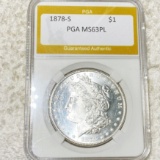 1878-S Morgan Silver Dollar PGA - MS 63 PL
