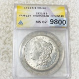 1921-S Morgan Silver Dollar ANACS - MS62 VAM-184