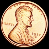 1917-S Lincoln Wheat Penny GEM BU RED
