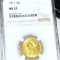 1907 $5 Gold Half Eagle NGC - MS62