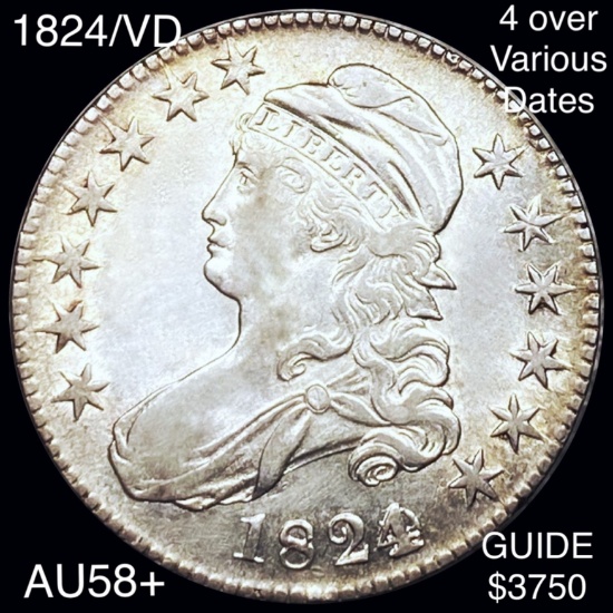 1824/VD Capped Bust Half Dollar CHOICE AU