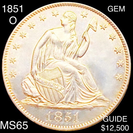 1851-O Seated Half Dollar GEM BU